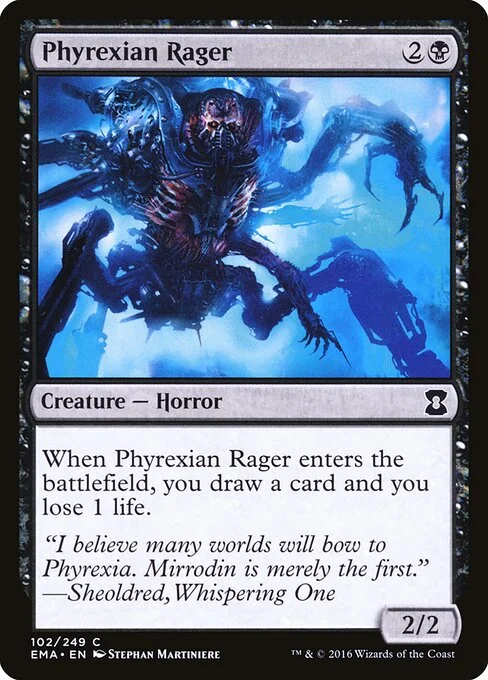 Phyrexian Rager, carta Magic di tipo Creature — Phyrexian Horror illustrata da Stephan Martiniere