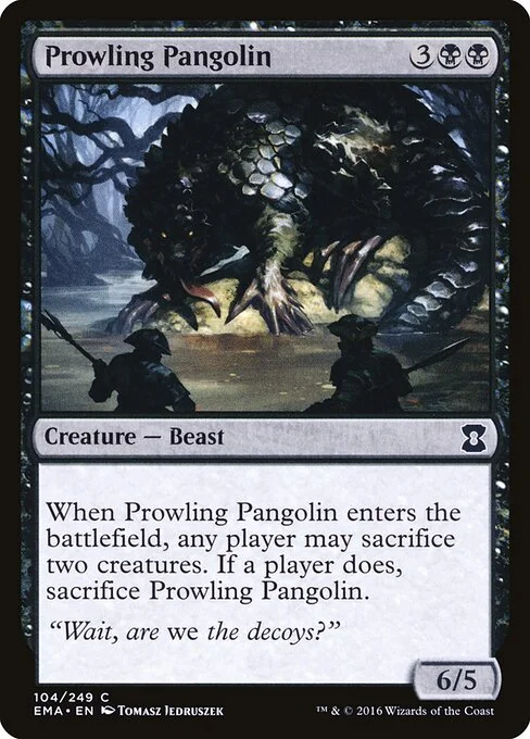 Prowling Pangolin, carta Magic di tipo Creature — Pangolin Beast illustrata da Tomasz Jedruszek