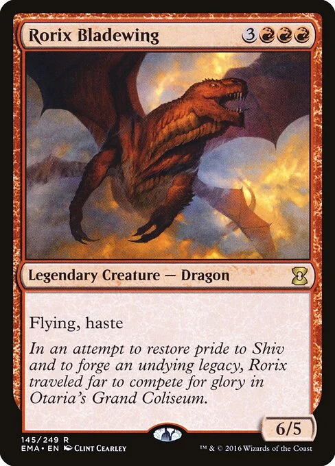 Rorix Bladewing, carta Magic di tipo Legendary Creature — Dragon illustrata da Clint Cearley