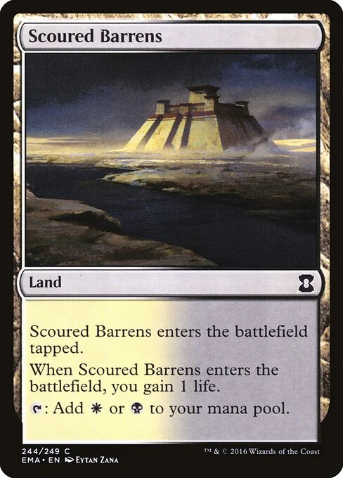 Scoured Barrens, carta Magic di tipo Land illustrata da Eytan Zana