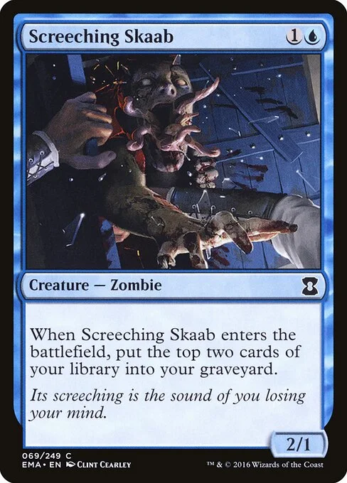 Screeching Skaab, carta Magic di tipo Creature — Zombie illustrata da Clint Cearley