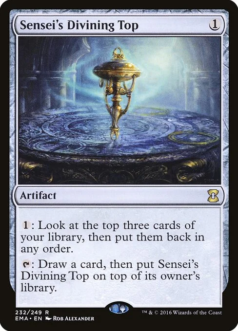 Sensei's Divining Top, carta Magic di tipo Artifact illustrata da Rob Alexander