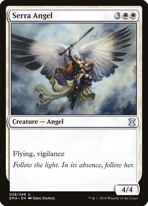 Serra Angel, carta Magic di tipo Creature — Angel illustrata da Greg Staples