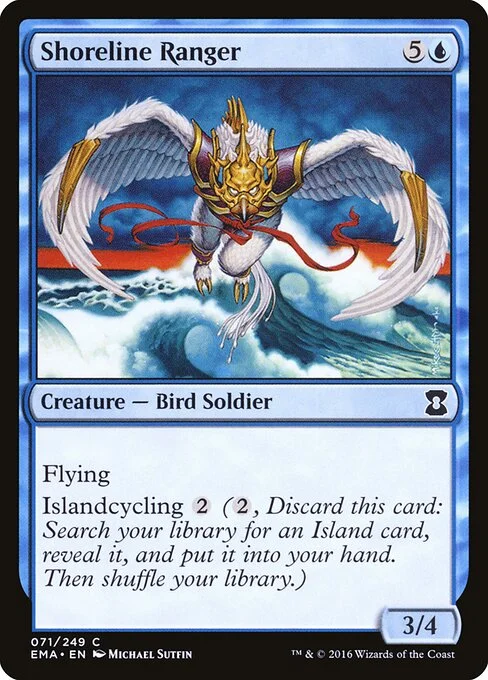 Shoreline Ranger, carta Magic di tipo Creature — Bird Soldier Ranger illustrata da Michael Sutfin