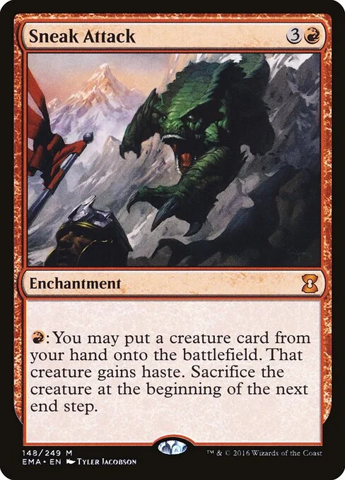 Sneak Attack, carta Magic di tipo Enchantment illustrata da Tyler Jacobson