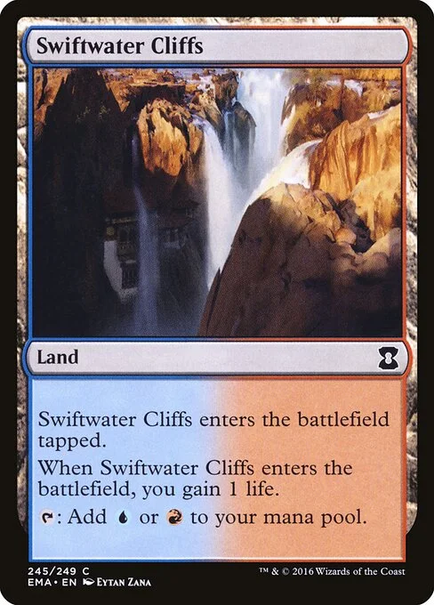 Swiftwater Cliffs, carta Magic di tipo Land illustrata da Eytan Zana