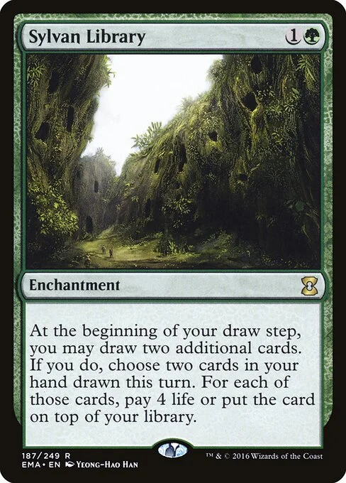 Sylvan Library, carta Magic di tipo Enchantment illustrata da Yeong-Hao Han