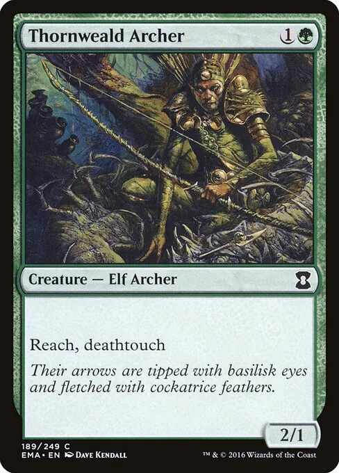 Thornweald Archer, carta Magic di tipo Creature — Elf Archer illustrata da Dave Kendall