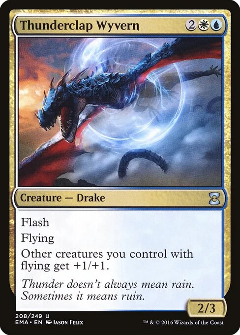 Thunderclap Wyvern, carta Magic di tipo Creature — Drake illustrata da Jason Felix