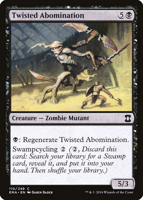 Twisted Abomination, carta Magic di tipo Creature — Zombie Mutant illustrata da Daren Bader
