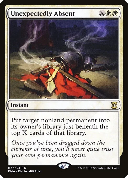 Unexpectedly Absent, carta Magic di tipo Instant illustrata da Min Yum