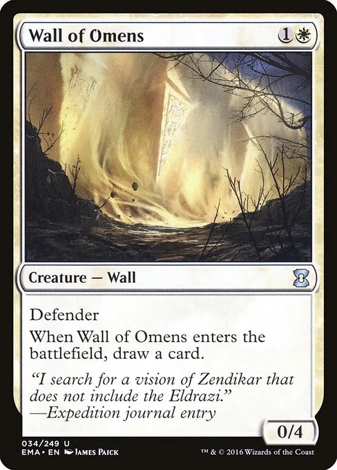 Wall of Omens, carta Magic di tipo Creature — Wall illustrata da James Paick