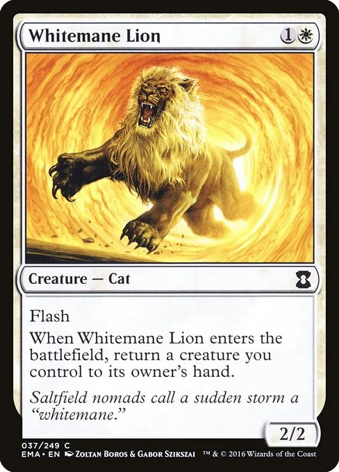 Whitemane Lion, carta Magic di tipo Creature — Cat illustrata da Zoltan Boros & Gabor Szikszai