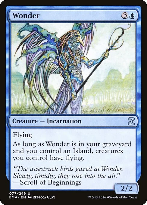 Wonder, carta Magic di tipo Creature — Incarnation illustrata da Rebecca Guay