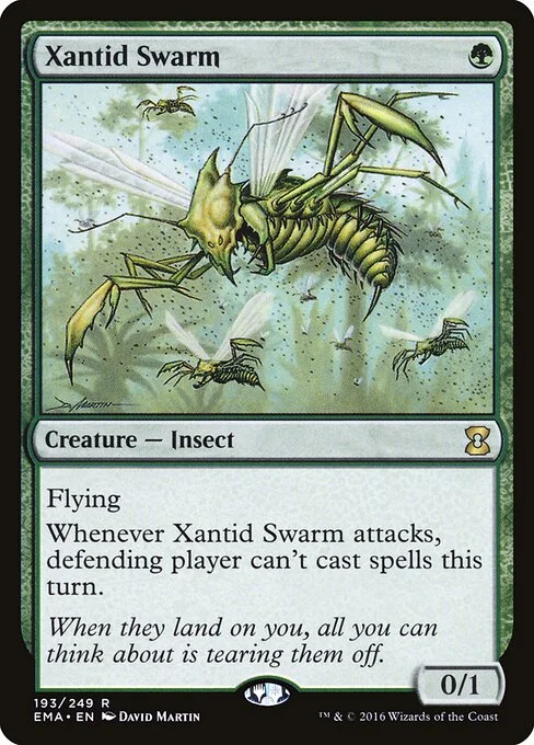 Xantid Swarm, carta Magic di tipo Creature — Insect illustrata da David Martin