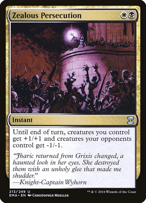 Zealous Persecution, carta Magic di tipo Instant illustrata da Christopher Moeller