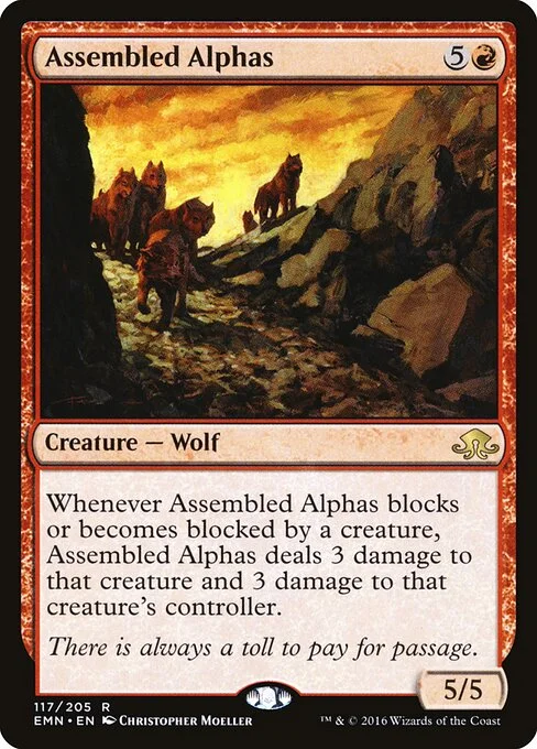 Assembled Alphas, carta Magic di tipo Creature — Wolf illustrata da Christopher Moeller