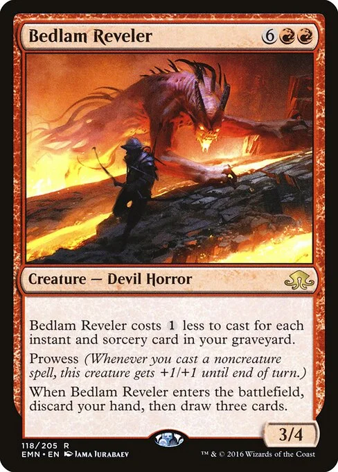 Bedlam Reveler, carta Magic di tipo Creature — Devil Horror illustrata da Jama Jurabaev