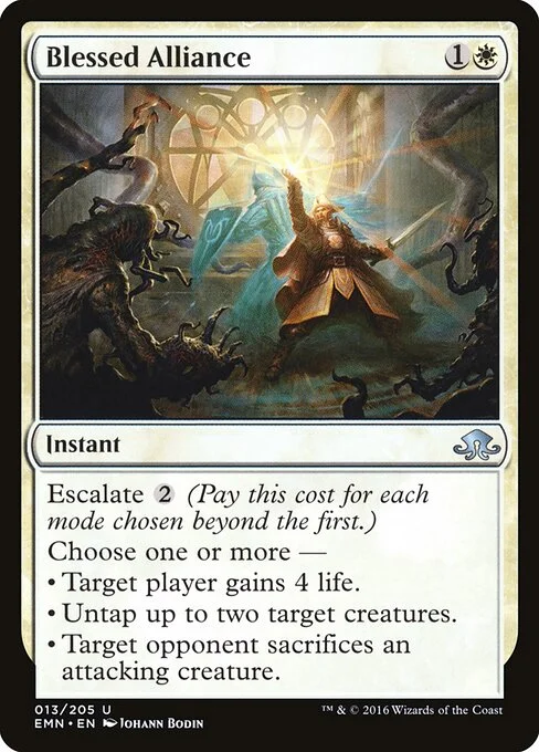 Blessed Alliance, carta Magic di tipo Instant illustrata da Johann Bodin