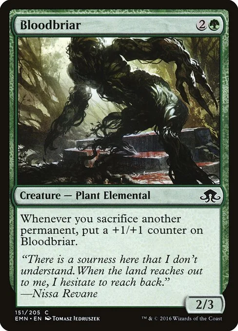 Bloodbriar, carta Magic di tipo Creature — Plant Elemental illustrata da Tomasz Jedruszek