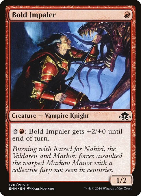 Bold Impaler, carta Magic di tipo Creature — Vampire Knight illustrata da Karl Kopinski