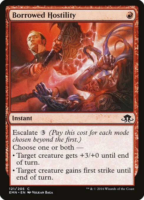 Borrowed Hostility, carta Magic di tipo Instant illustrata da Volkan Baǵa