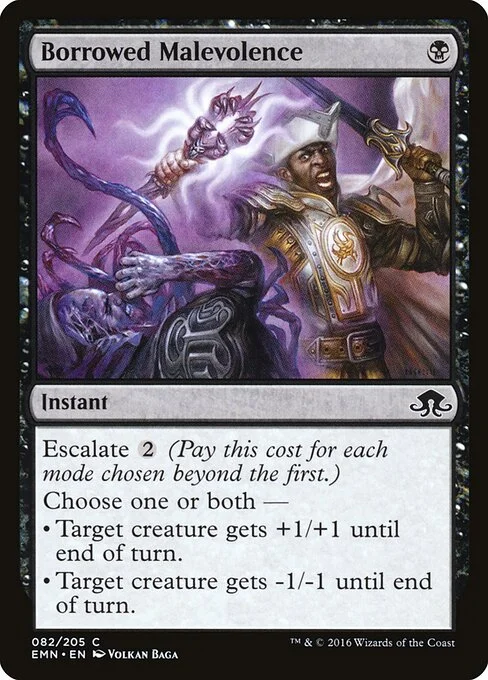 Borrowed Malevolence, carta Magic di tipo Instant illustrata da Volkan Baǵa