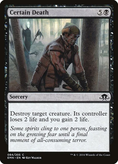 Certain Death, carta Magic di tipo Sorcery illustrata da Kev Walker