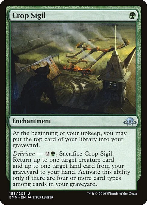 Crop Sigil, carta Magic di tipo Enchantment illustrata da Titus Lunter