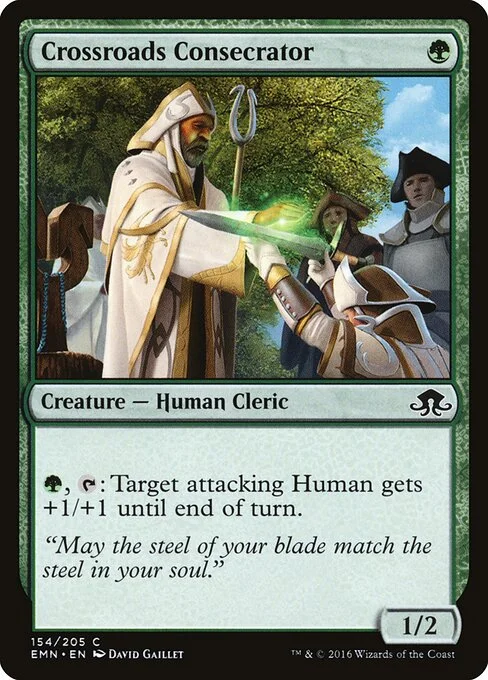 Crossroads Consecrator, carta Magic di tipo Creature — Human Cleric illustrata da David Gaillet