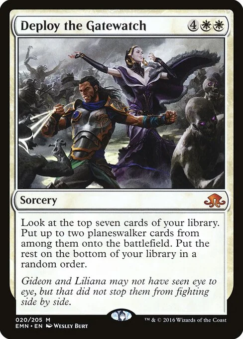 Deploy the Gatewatch, carta Magic di tipo Sorcery illustrata da Wesley Burt