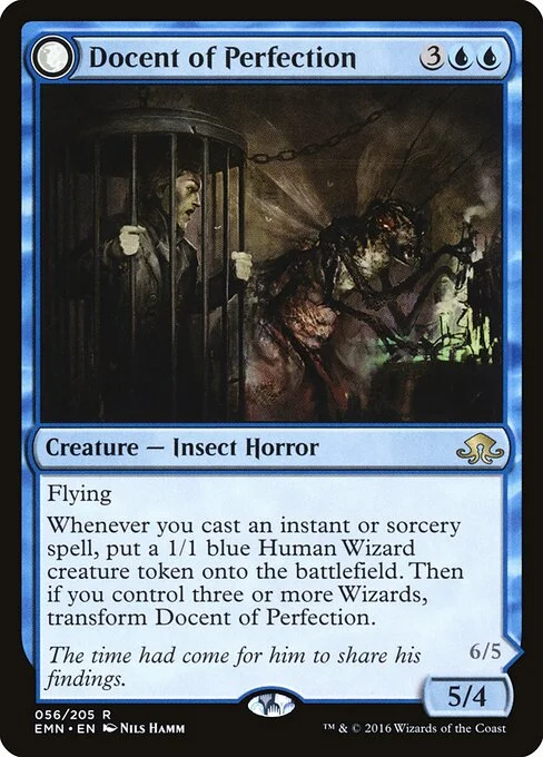 Docent of Perfection // Final Iteration, carta Magic di tipo Creature — Insect Horror // Creature — Eldrazi Insect illustrata da Nils Hamm