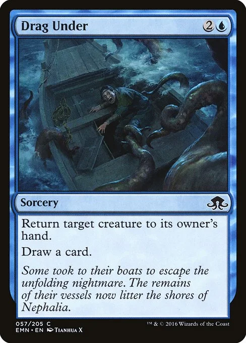 Drag Under, carta Magic di tipo Sorcery illustrata da Tianhua X