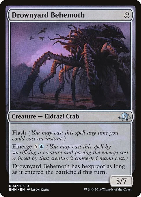 Drownyard Behemoth, carta Magic di tipo Creature — Eldrazi Crab illustrata da Jason Kang