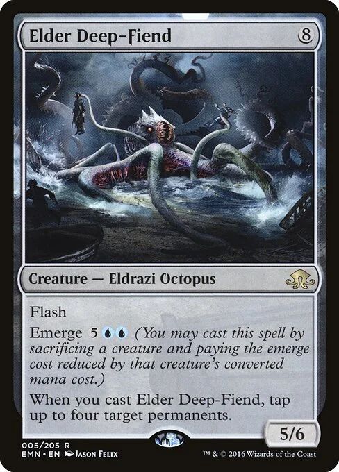 Elder Deep-Fiend, carta Magic di tipo Creature — Eldrazi Octopus illustrata da Jason Felix