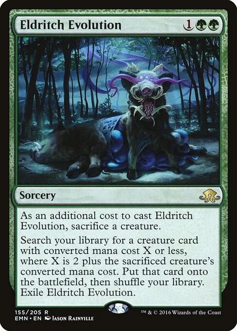 Eldritch Evolution, carta Magic di tipo Sorcery illustrata da Jason Rainville
