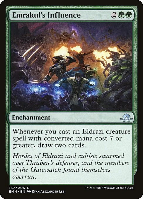 Emrakul's Influence, carta Magic di tipo Enchantment illustrata da Ryan Alexander Lee