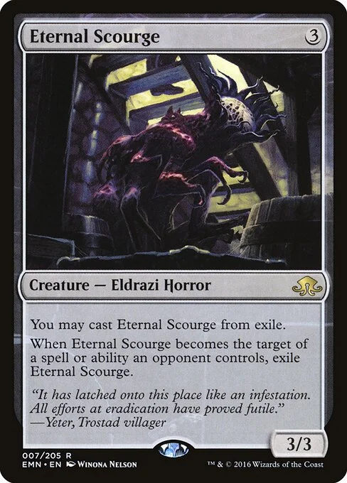 Eternal Scourge, carta Magic di tipo Creature — Eldrazi Horror illustrata da Winona Nelson