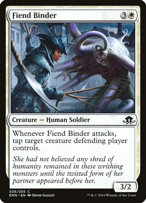 Fiend Binder, carta Magic di tipo Creature — Human Soldier illustrata da David Gaillet