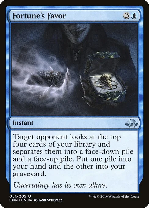 Fortune's Favor, carta Magic di tipo Instant illustrata da Yohann Schepacz