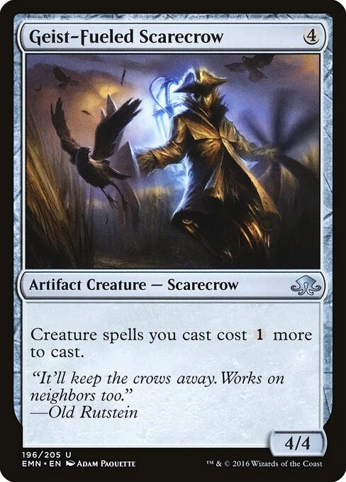 Geist-Fueled Scarecrow, carta Magic di tipo Artifact Creature — Scarecrow illustrata da Adam Paquette