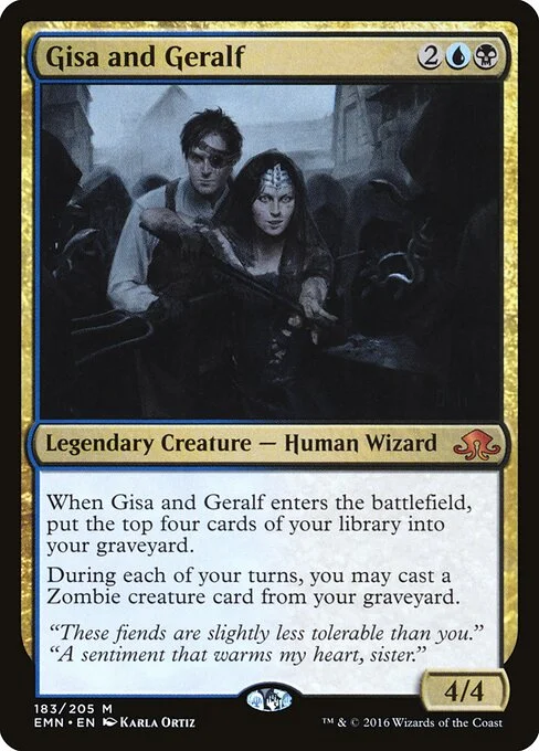Gisa and Geralf, carta Magic di tipo Legendary Creature — Human Wizard illustrata da Karla Ortiz