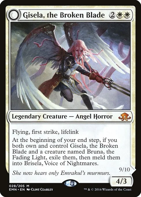 Gisela, the Broken Blade, carta Magic di tipo Legendary Creature — Angel Horror illustrata da Clint Cearley