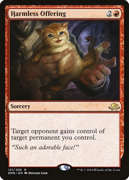 Harmless Offering, carta Magic di tipo Sorcery illustrata da Howard Lyon