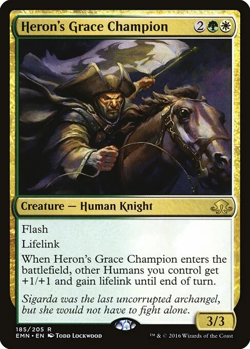 Heron's Grace Champion, carta Magic di tipo Creature — Human Knight illustrata da Todd Lockwood