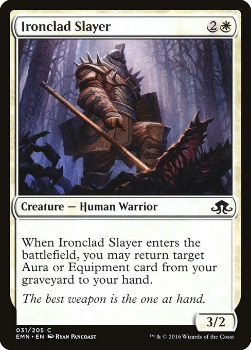 Ironclad Slayer, carta Magic di tipo Creature — Human Warrior illustrata da Ryan Pancoast