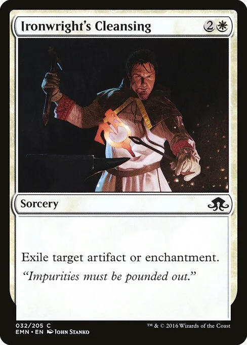 Ironwright's Cleansing, carta Magic di tipo Sorcery illustrata da John Stanko