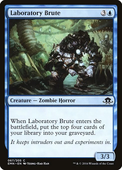 Laboratory Brute, carta Magic di tipo Creature — Zombie Horror illustrata da Yeong-Hao Han