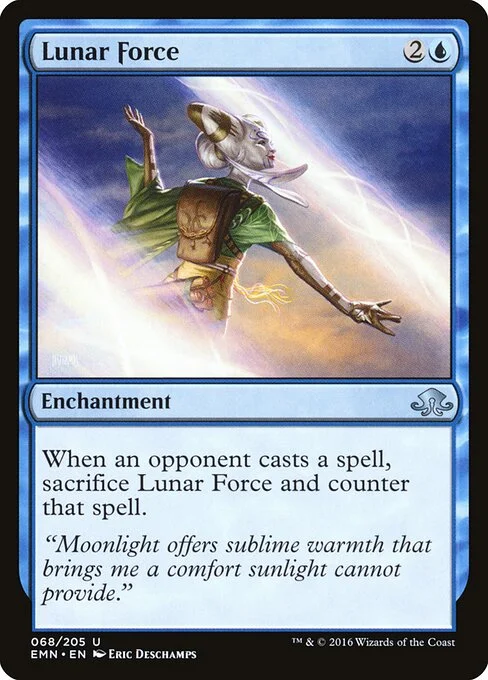 Lunar Force, carta Magic di tipo Enchantment illustrata da Eric Deschamps