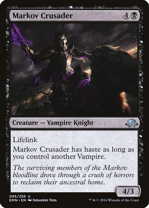 Markov Crusader, carta Magic di tipo Creature — Vampire Knight illustrata da Johannes Voss
